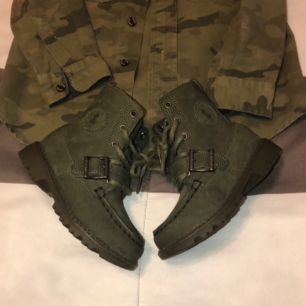 Toddler Olive Green Polo Boots!